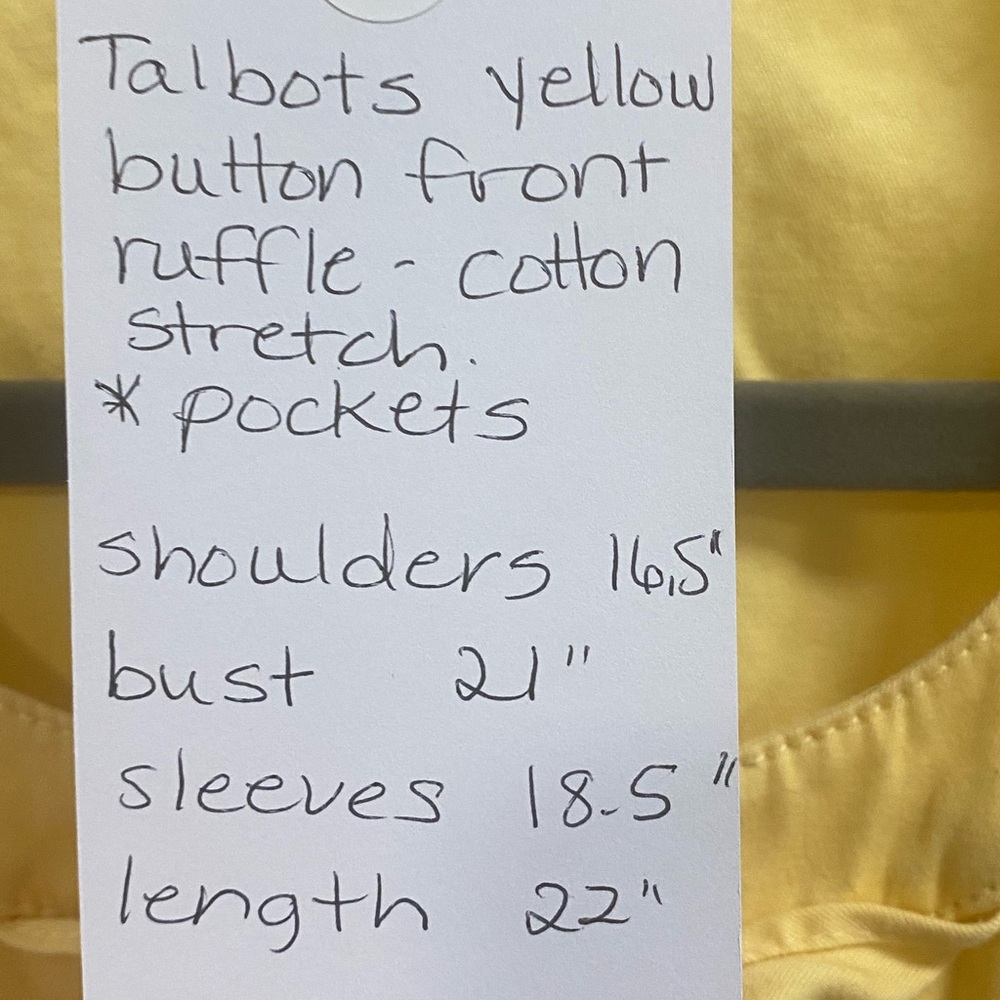 Talbots Yellow Ruffled Blouse - Picture 5 of 5